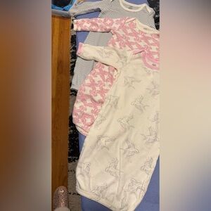 Three Pink and White Kids Pajamas Sleep Sack